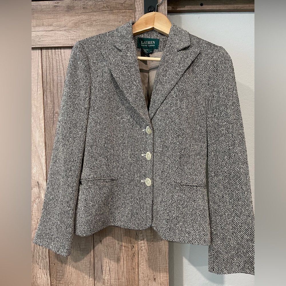 Ralph Lauren vintage Women's Black and White Tweed Blazer